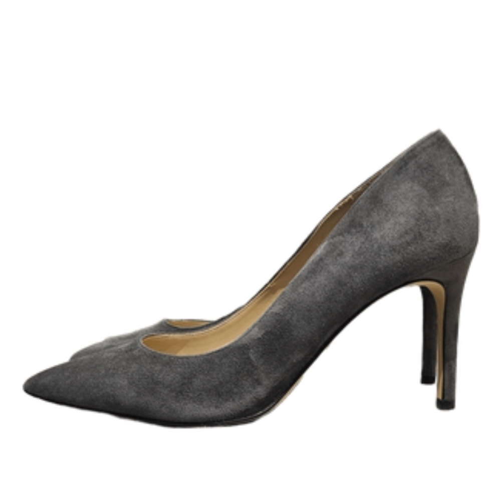 White House Black Market Gray Suede Sculptural Pumps – Size 8.5